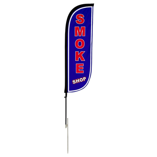 Smoke Shop Feather Flag Blue