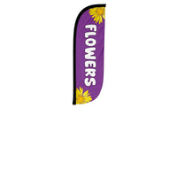 Flowers Purple Feather Flag