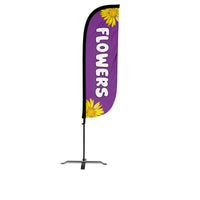 Flowers Purple Feather Flag
