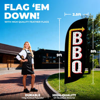 8ft Vintage BBQ Feather Flag