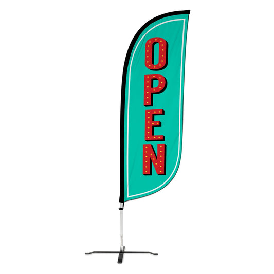 8ft Vintage Open Feather Flag