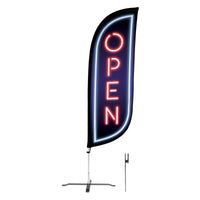 8ft Neon Open Feather Flag