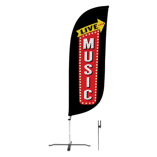 8ft Vintage Live Music Feather Flag