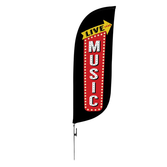 8ft Vintage Live Music Feather Flag