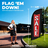 8ft Vintage Marquee Sale Feather Flag