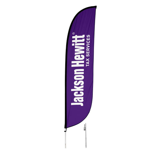 Jackson Hewitt 12ft Logo Feather Flag