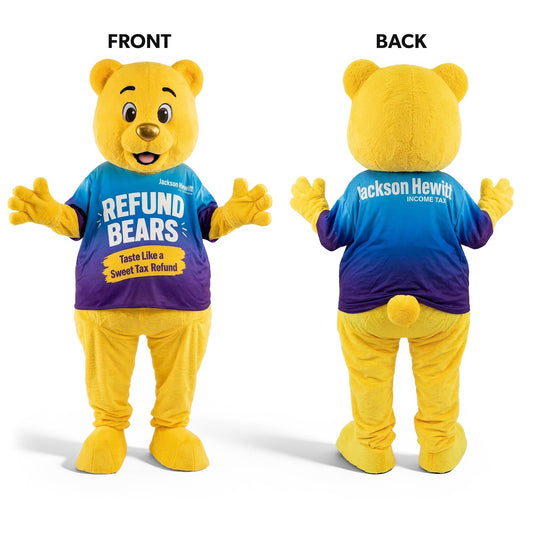 Jackson Hewitt Refund Bear Fur Mascot Costume