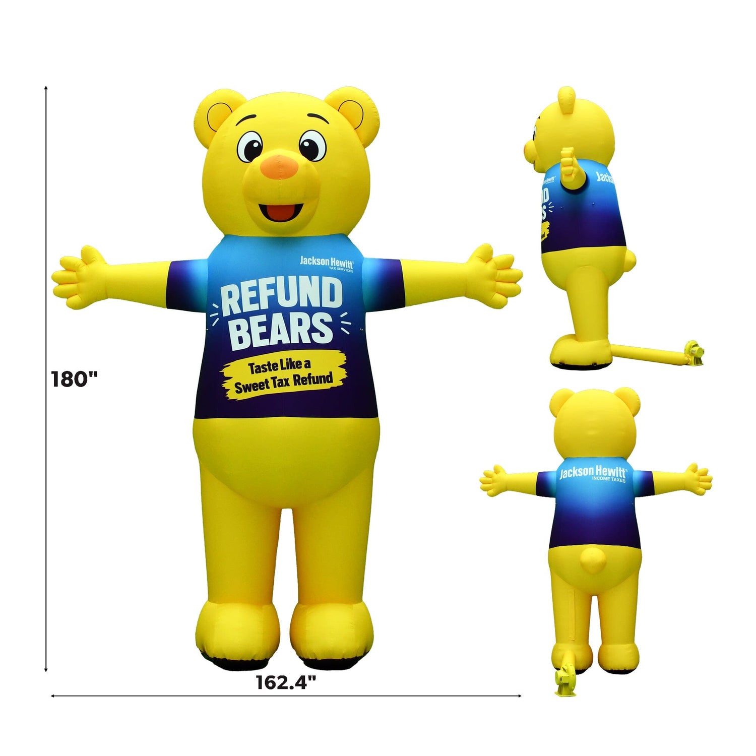 15ft Jackson Hewitt Refund Bear giant inflatable in yellow