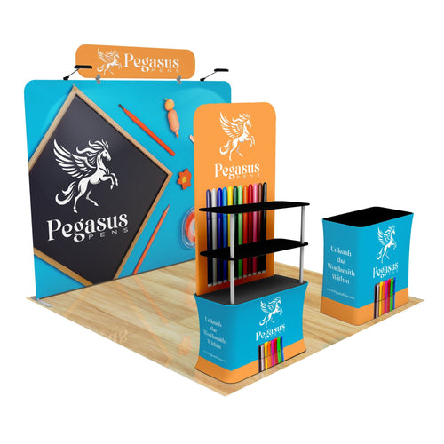 Trade Show Display with Back Wall Shelving