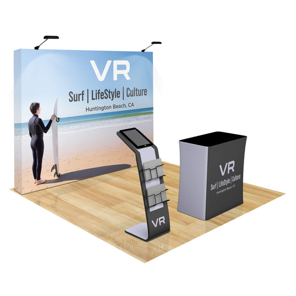Straight Pop Up Trade Show Display with Media Stand