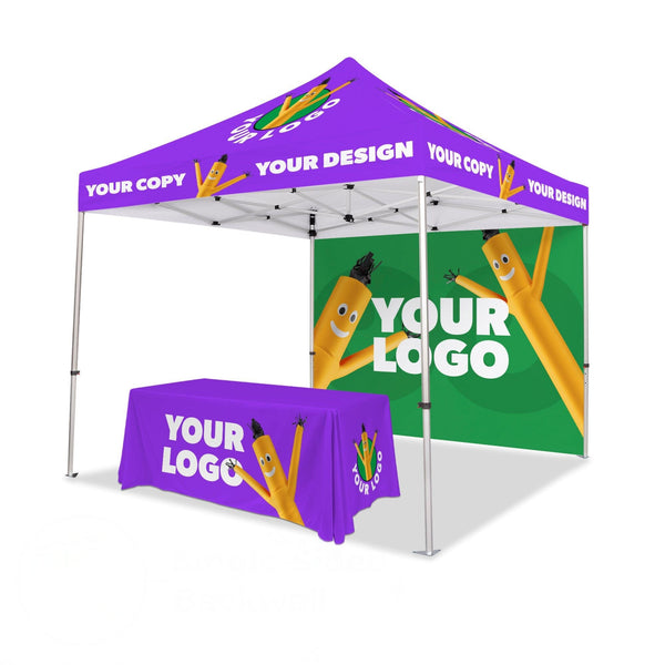 10x10 Custom Canopy Tent w/ Back Wall & Table Cover