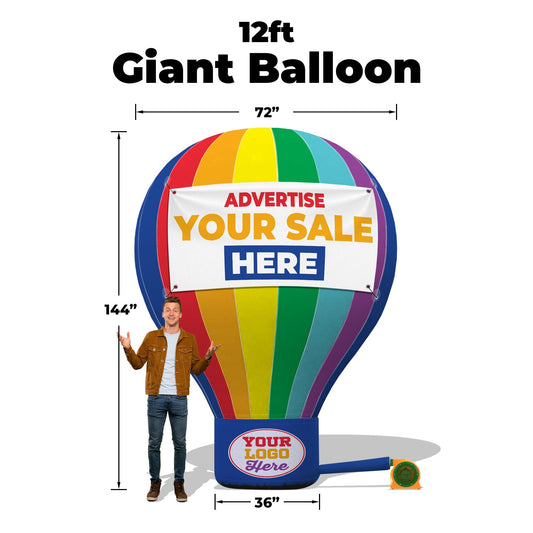 12ft Tall / Complete Set w/ Blower / + Add Banner