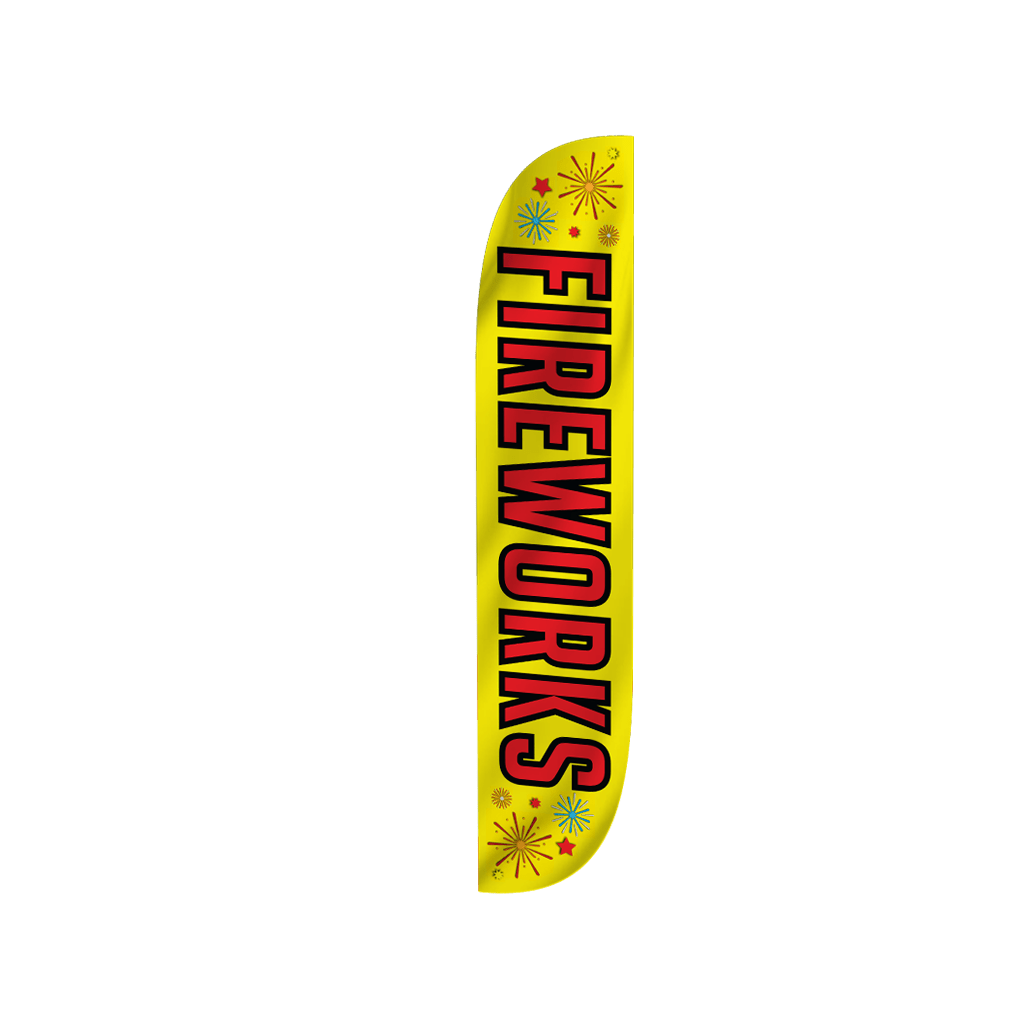 Fireworks Feather Flag Yellow 