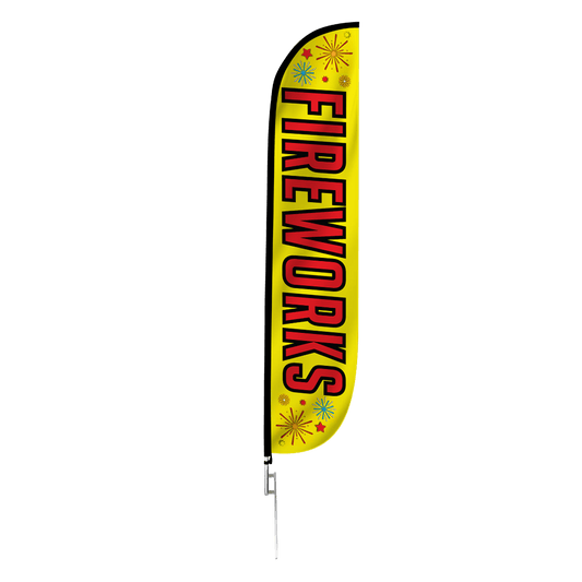 Fireworks Feather Flag Yellow 