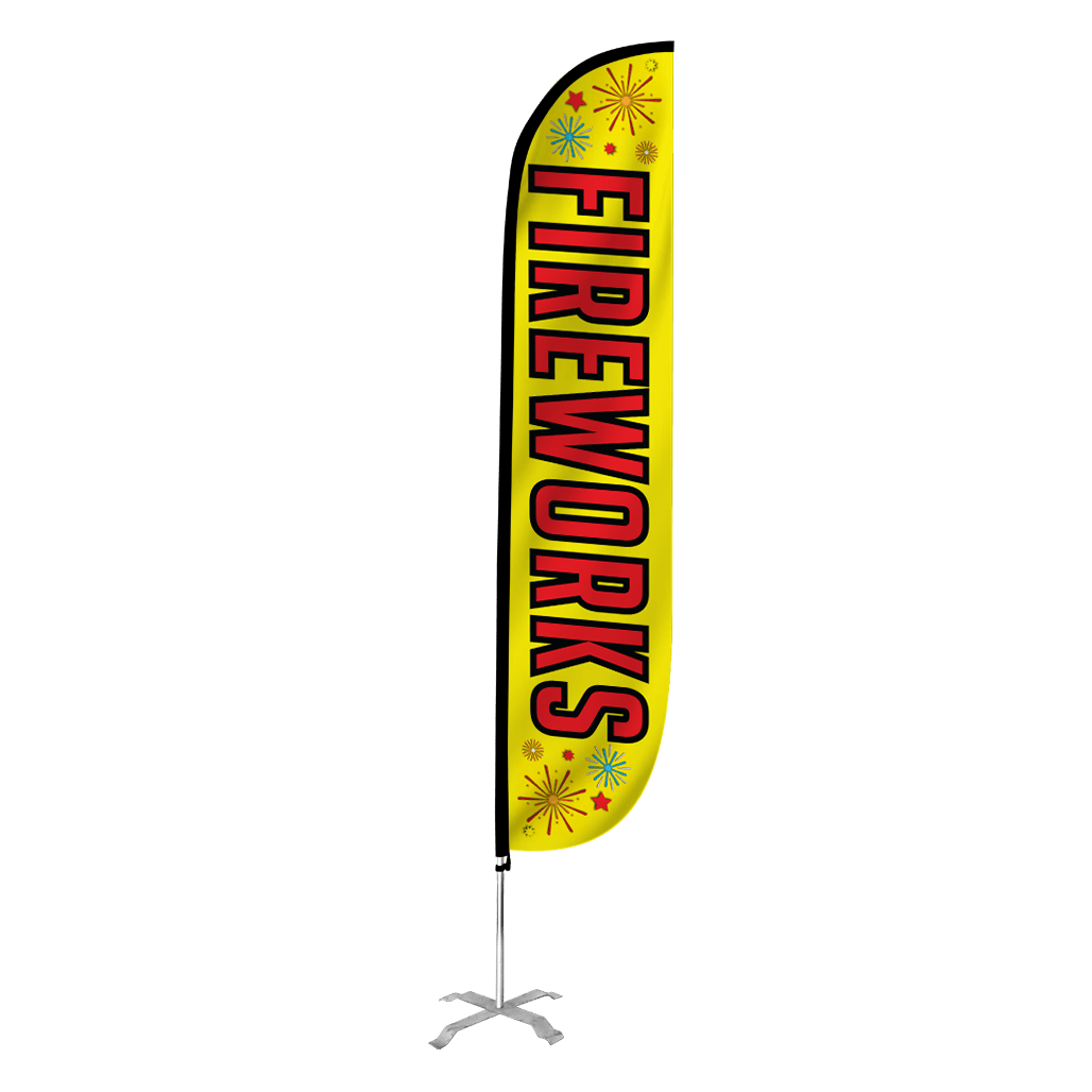 Fireworks Feather Flag Yellow 