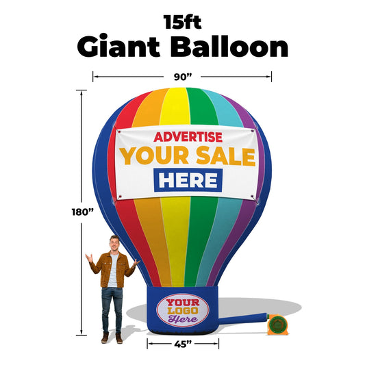 15ft Tall / Complete Set w/ Blower / + Add Banner
