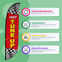Fast Tune Up Feather Flag with Checkers