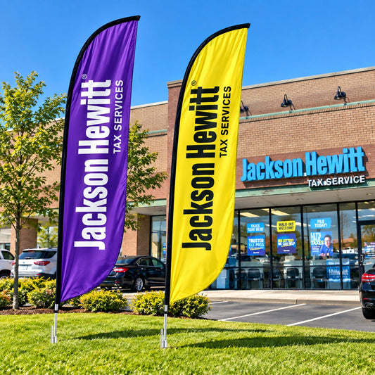 Jackson Hewitt 12ft Logo Feather Flag
