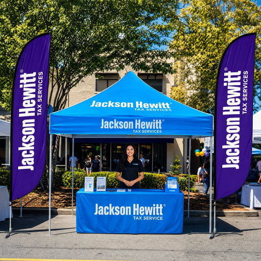 Jackson Hewitt 12ft Logo Feather Flag