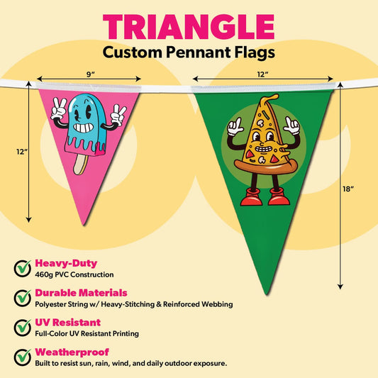 Custom Double-Sided Print String Pennant Flags