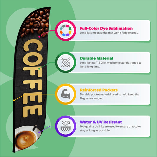 Coffee Feather Flag
