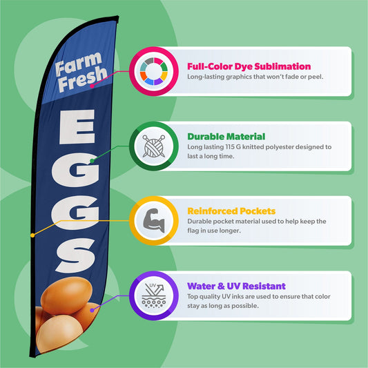 Farm Fresh Eggs Feather Flag