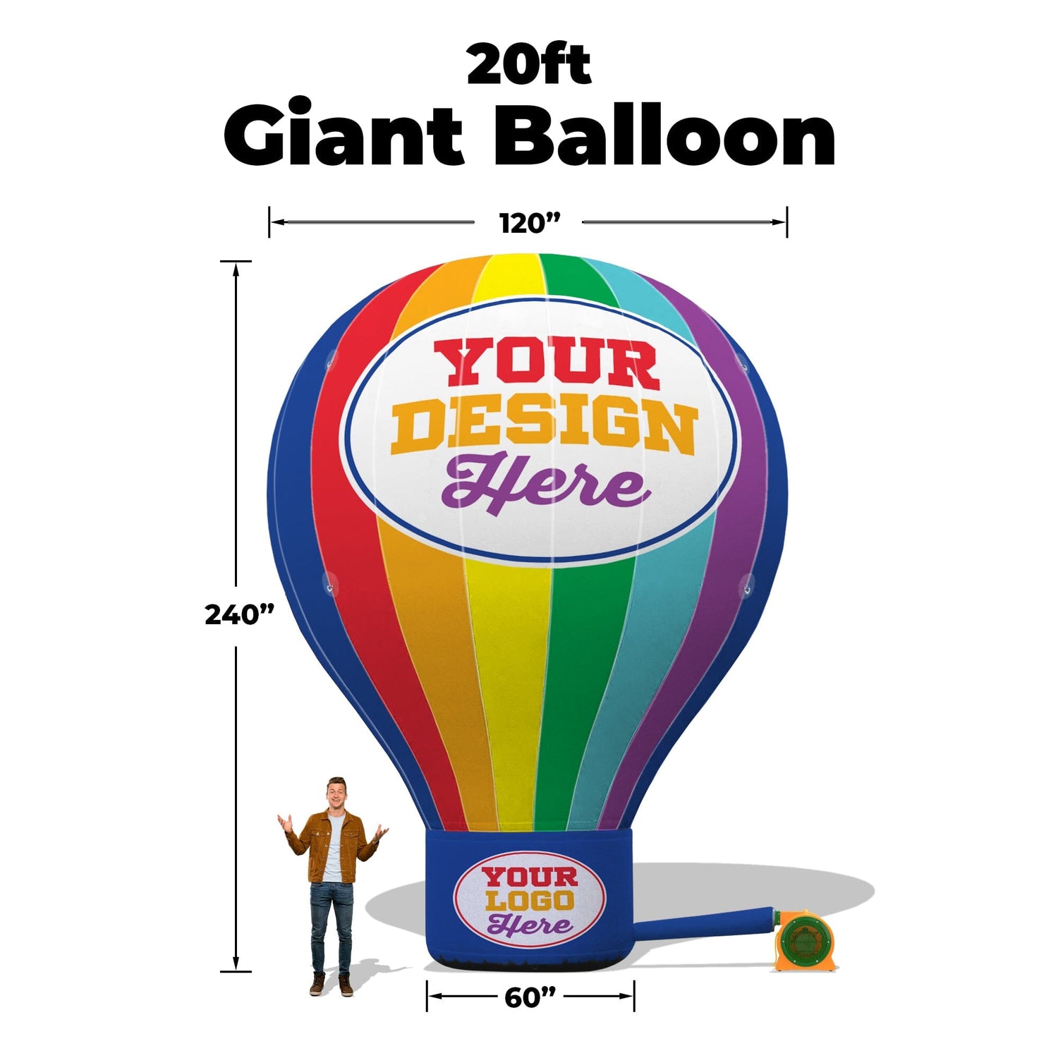 20ft Tall / Complete Set w/ Blower / No Banner
