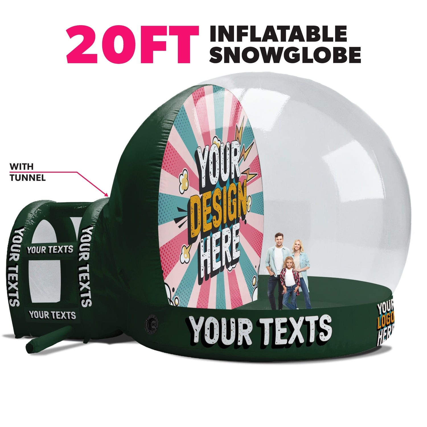 Dark Green / 20ft / + Add Tunnel
