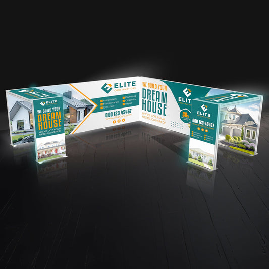 20x20 Backlit Double Archway SEG Trade Show Booth Display