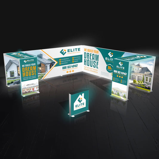 20x20 Backlit Double Archway SEG Trade Show Booth Display