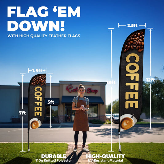Coffee Feather Flag
