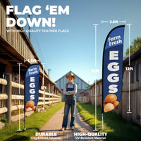 Farm Fresh Eggs Feather Flag