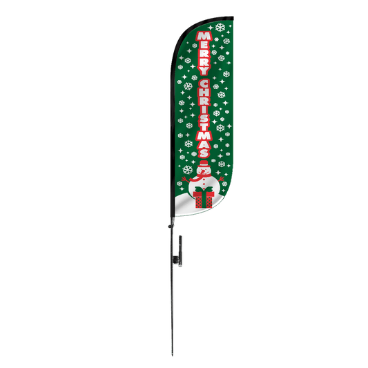 Merry Christmas Feather Flag 