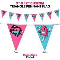Custom Double-Sided Print String Pennant Flags