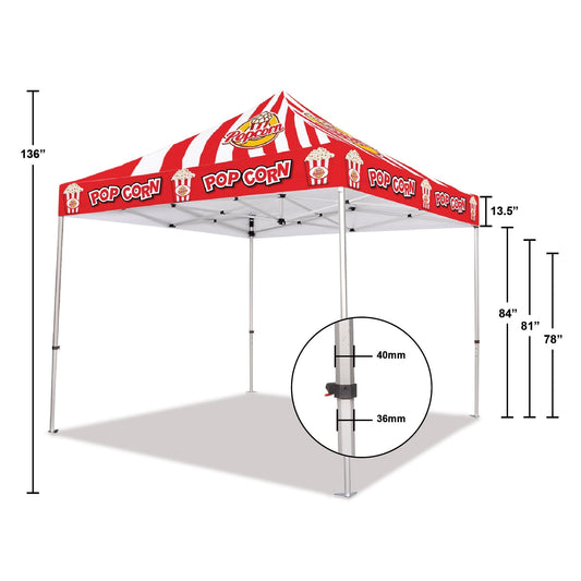 10x10 Custom Canopy Tent w/ Back Wall