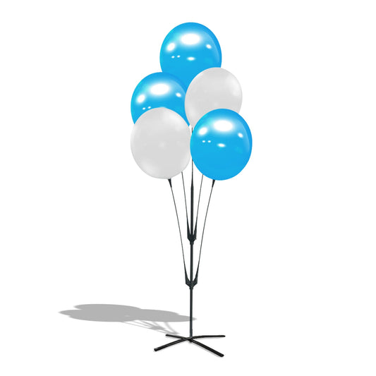 White and Blue Reusable Vinyl Balloon Cluster Kit 10M8011113
