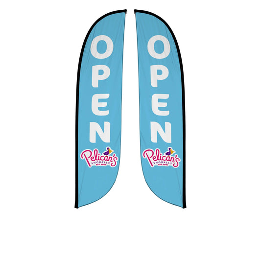 Pelican's Snoballs "Open" 12ft Feather Flag 10M1200454
