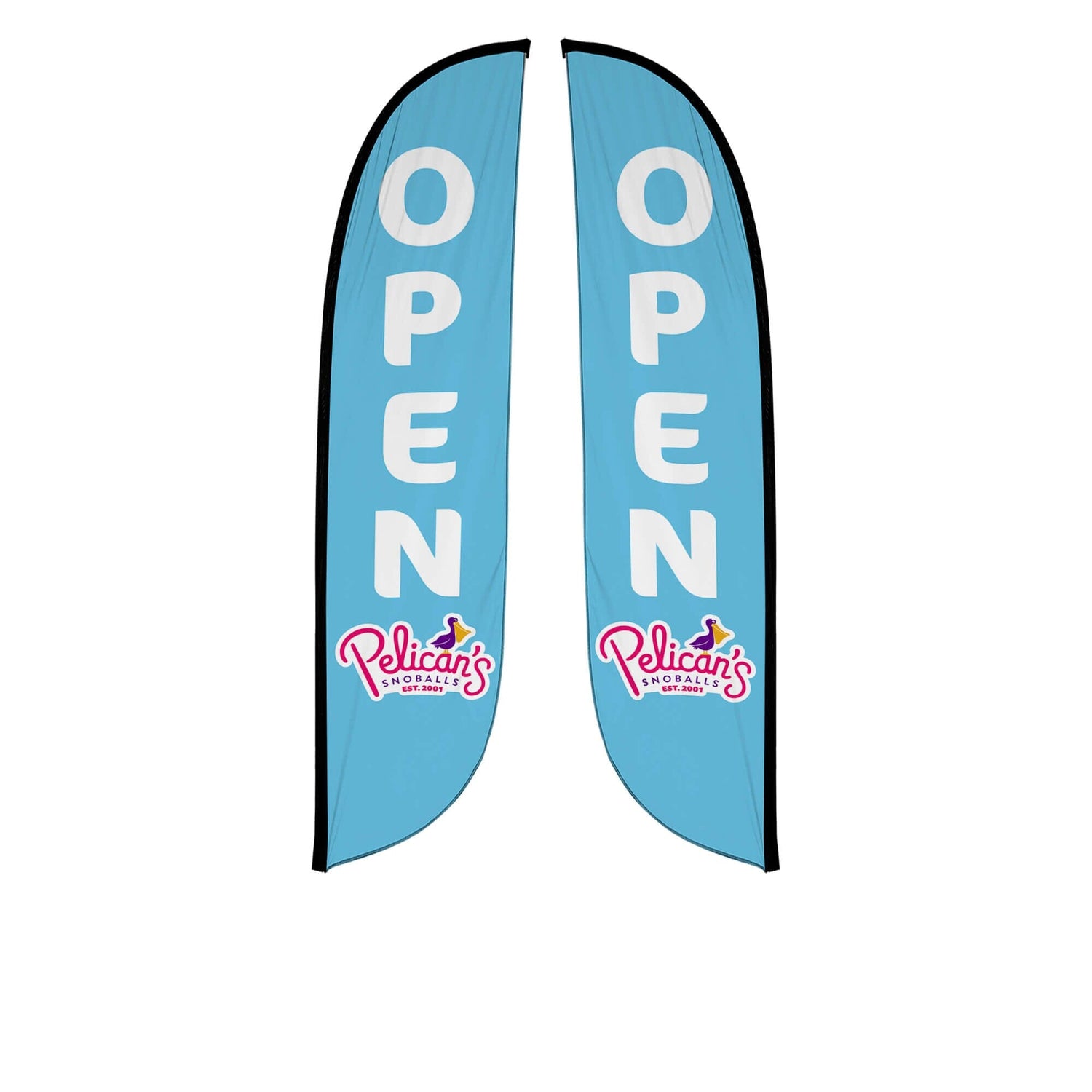 Pelican's Snoballs "Open" 12ft Feather Flag 10M1200454