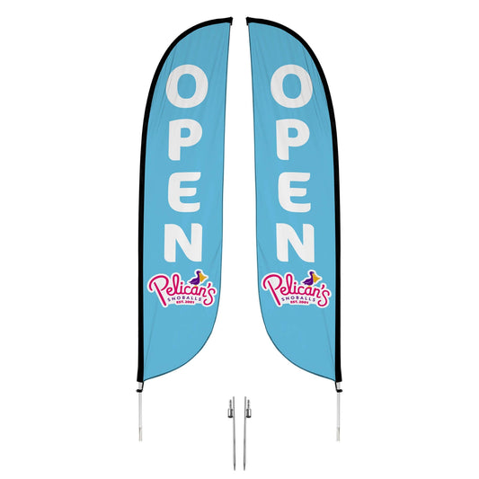 Pelican's Snoballs "Open" 12ft Feather Flag 10M1200455