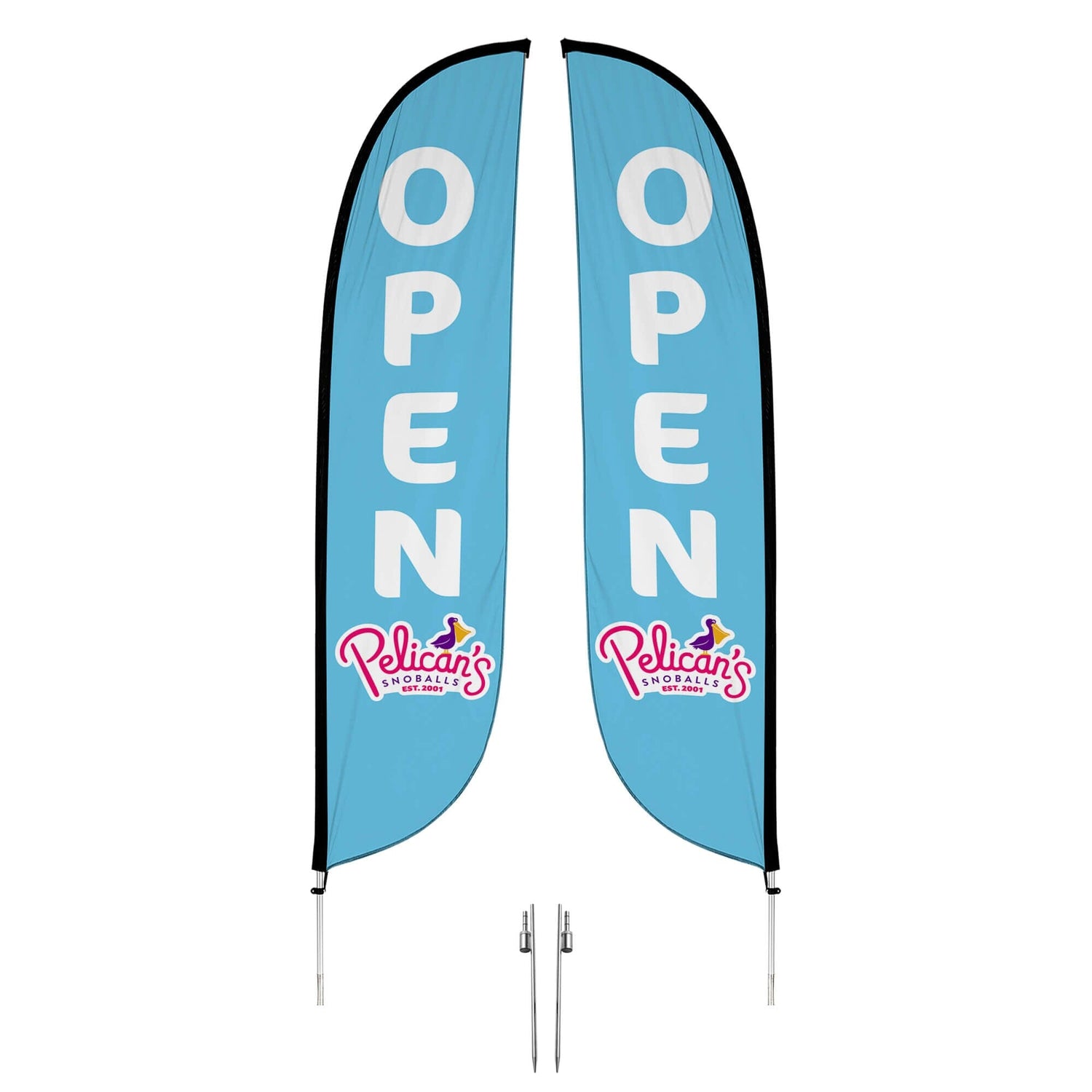 Pelican's Snoballs "Open" 12ft Feather Flag 10M1200455