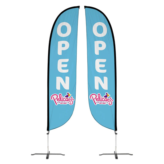 Pelican's Snoballs "Open" 12ft Feather Flag 10M1200456
