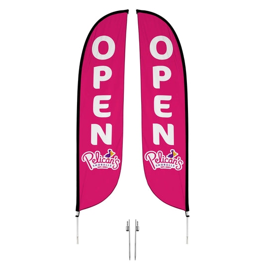 Pelican's Snoballs "Open" 12ft Feather Flag 10M1200461