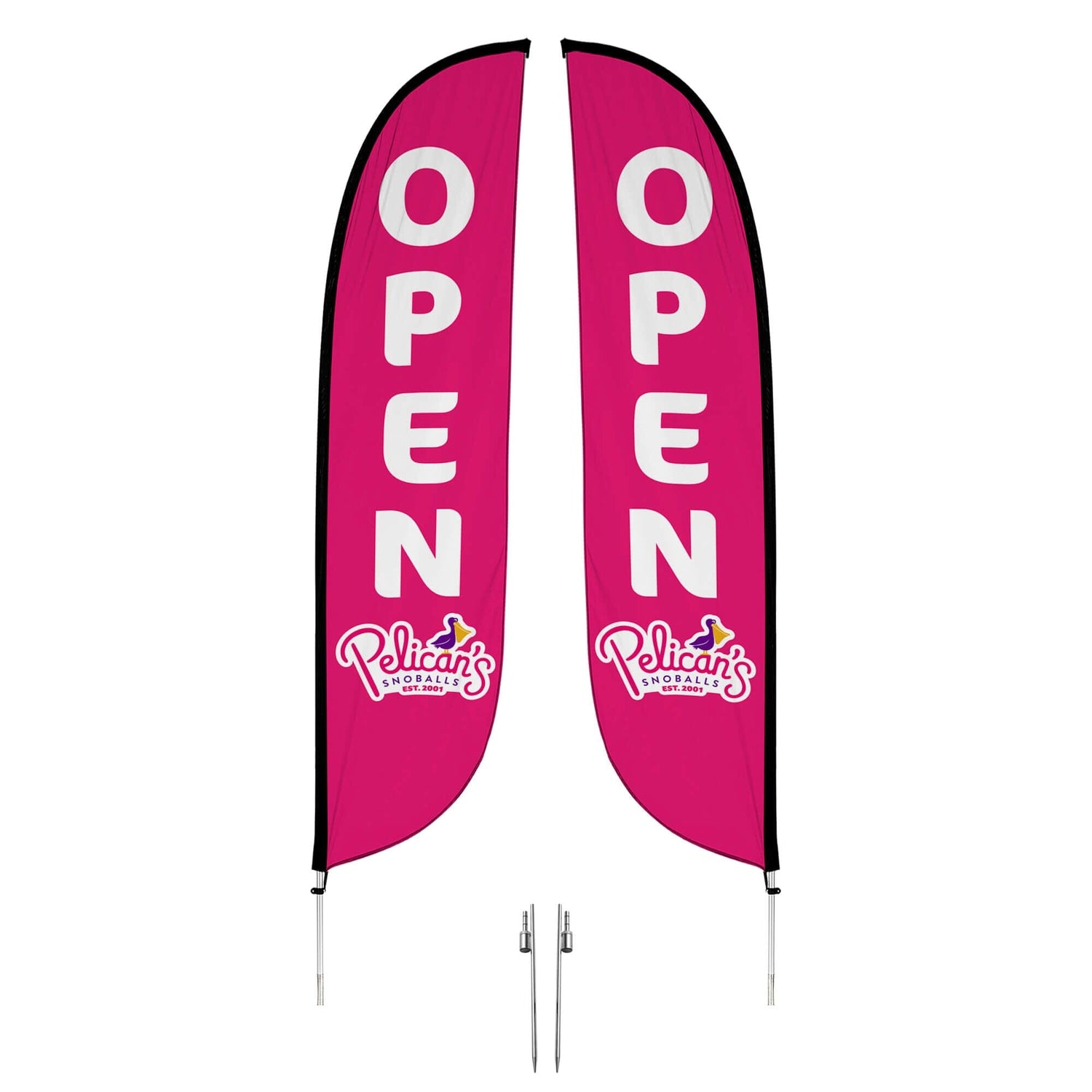 Pelican's Snoballs "Open" 12ft Feather Flag 10M1200461