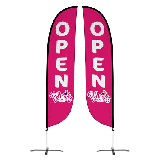 Pelican's Snoballs "Open" 12ft Feather Flag 10M1200462