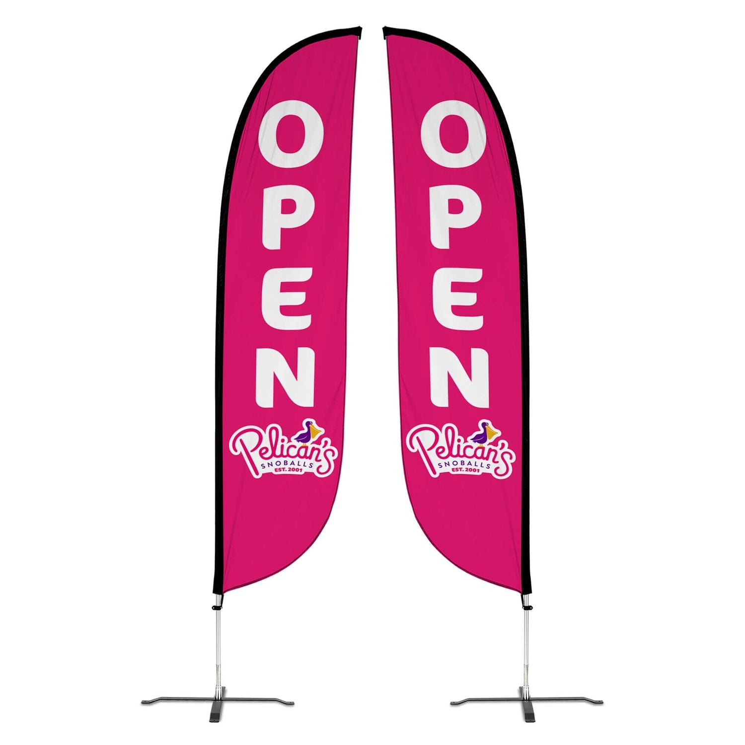 Pelican's Snoballs "Open" 12ft Feather Flag 10M1200462