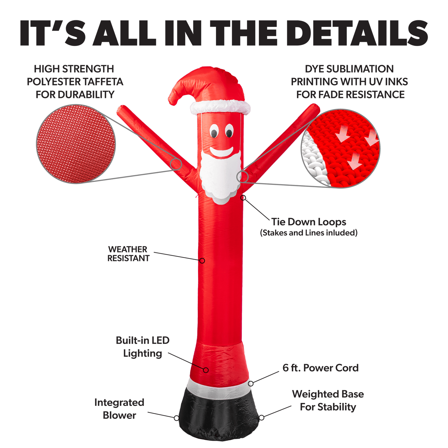 6ft Air Dancers® "Santa Disguise" Lawn Inflatable 