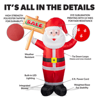 6ft Santa Advertising Inflatable with "Sale" Sign 