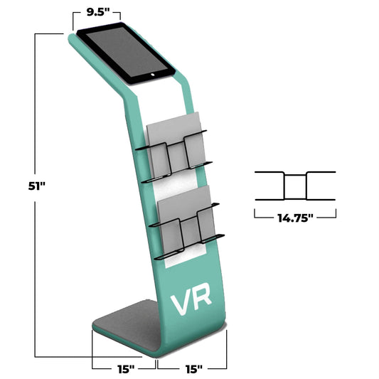 Trade Show Display Tower with Shelves & Media Stand