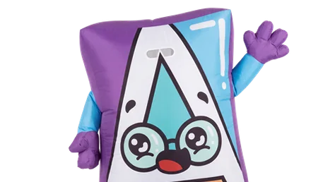 Inflatable letter mascot waving