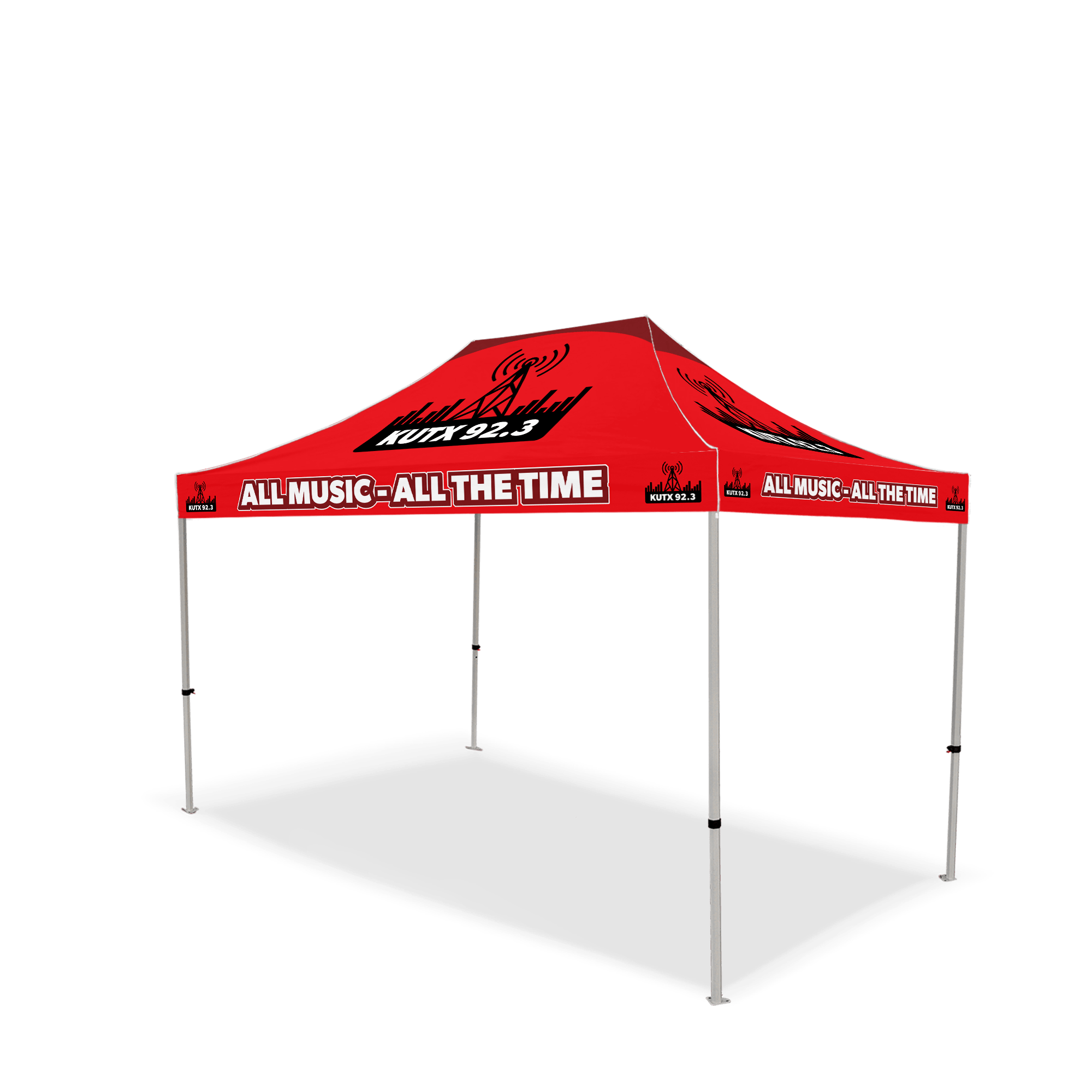 Custom Canopy Tent with Full Back Wall, Half Side Walls & Table Cover